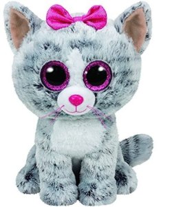 Maskotka TY Beanie Boos Kiki - szary kot, 15 cm