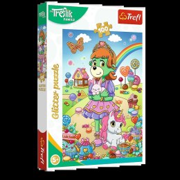 Puzzle z brokatem Rodzina Treflików 100 el. Brokatowe Trefliki Trefl 14833